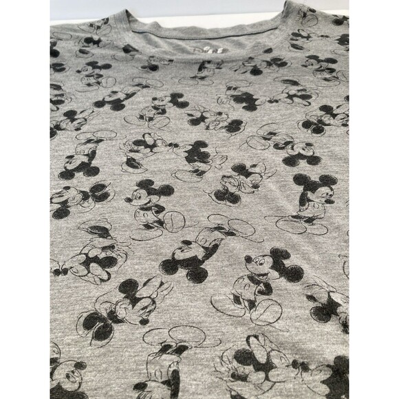 Disney mickey mouse T-shirt XL Gray All Over With Black Mickeys - Picture 3 of 6